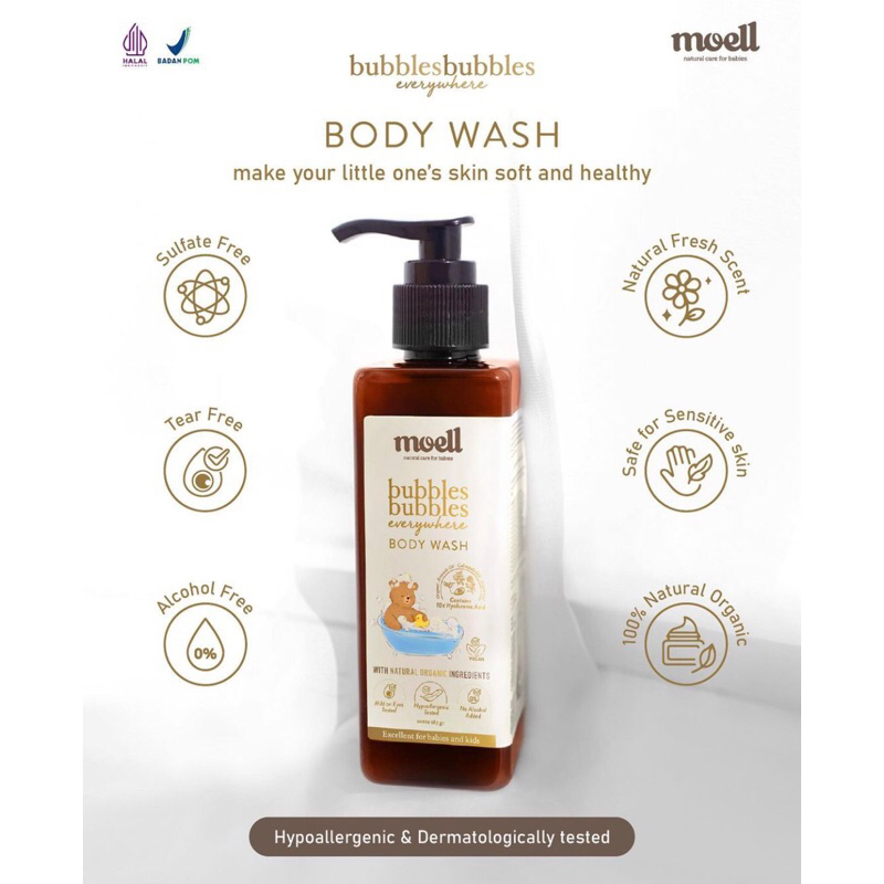 Moell Bubbles Bubbles Everywhere Body Wash-sabun mandi anak