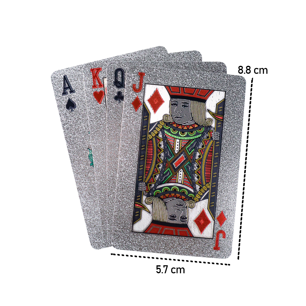 Kartu Remi Poker Bahan Lapisan Foil - Silver