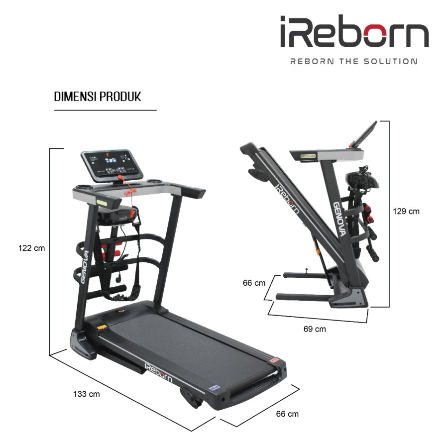 Treadmill Elektrik Alat Fitness IReborn Genova