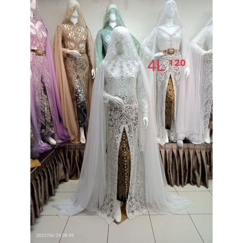 kebaya akad nikah elisab full Payet depan belakang LD 120 )