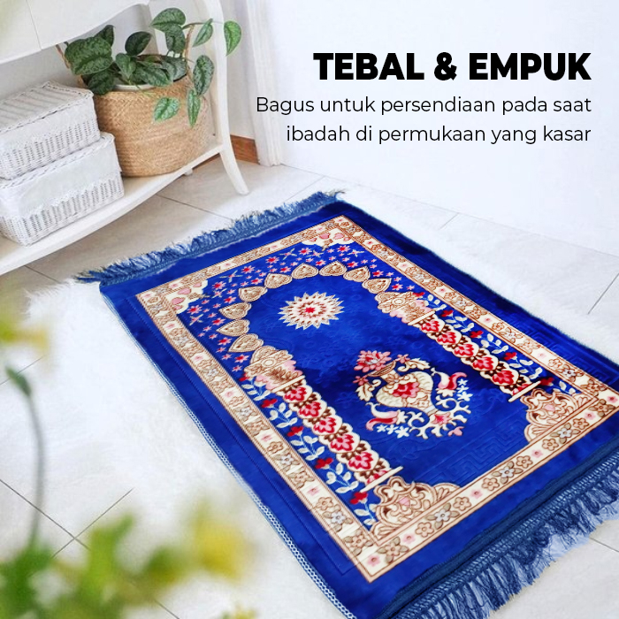 LuxuryParty- DD-9 Sajadah Empuk Dewasa Tebal Ukuran 110cm x 70cm Turki / Perlengkapan Shalat / Sajadah Murah / Sajadah Tebal