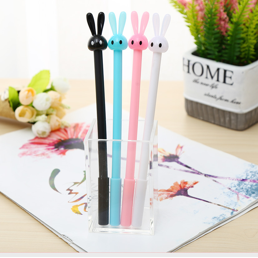 T&amp;Y Pulpen Pena Bentuk Karakter Bunny Lucu Unik Bolpen Karakter Pulpen Karakter Kepala Kelinci Gel Imut Pulpen Gel Pena Murah Import