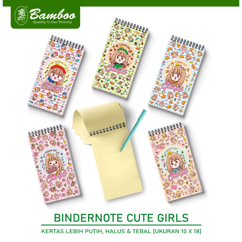 

Bamboo Binder Note Cute Girls