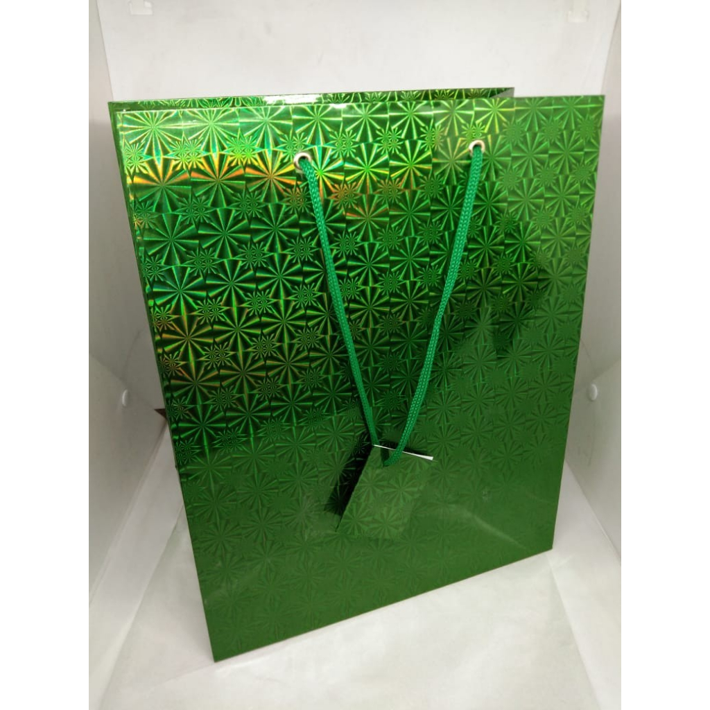 

10 pcs PAPERBAG AKSESORIS 14X27X33 KIKY GLOSSY HOLOGRAM C