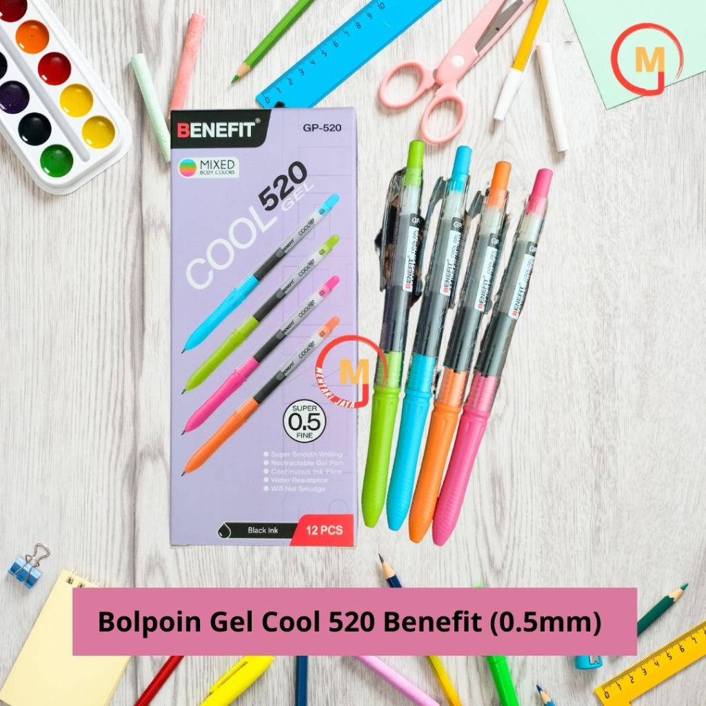 

Bolpoin Gel Benefit 520 Hitam ()0,5mm)