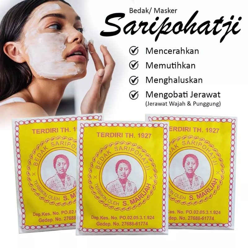 BEDAK SARIPOHATJI BEDAK DINGIN ANTI JERAWAT _ MASKER SARIPOHATJI