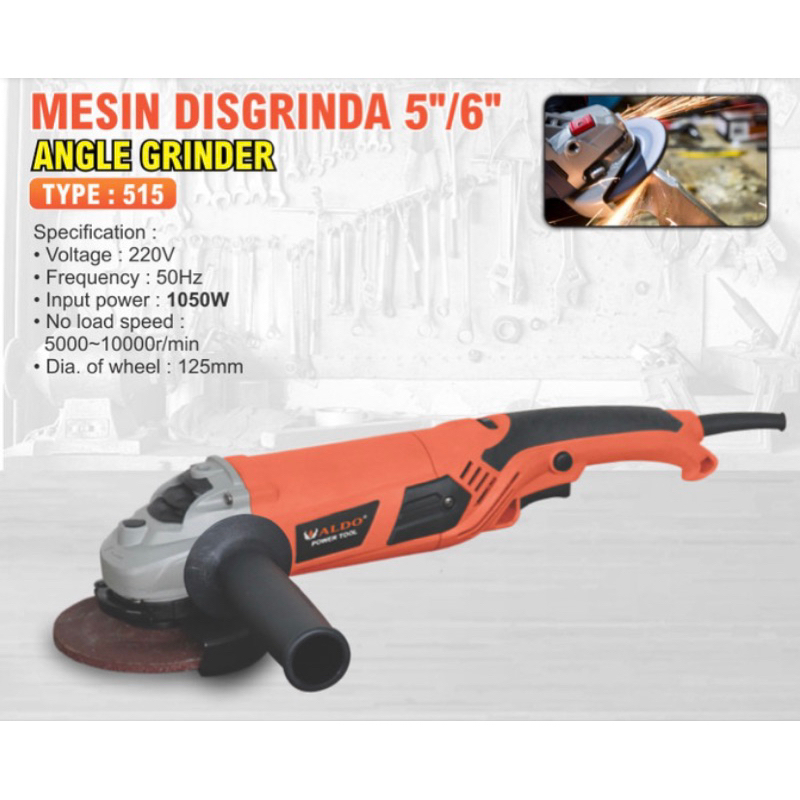 Mesin Gerinda listrik 5” / 6” inch Variable Speed ALDO Grinda pengatur kecepatan