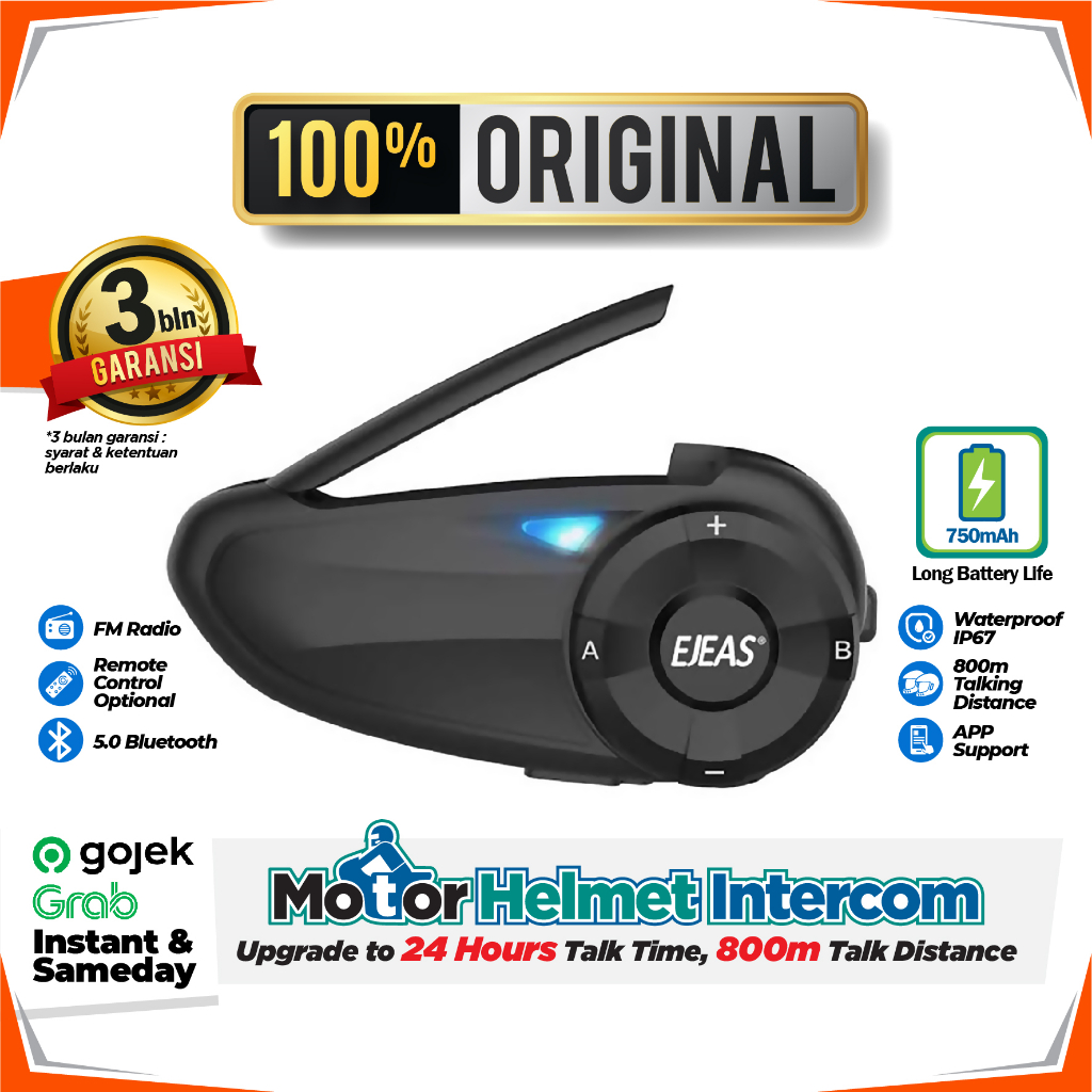 EJEAS Q7 Bluetooth Radio FM Intercom Helm 7 Rider Helmet