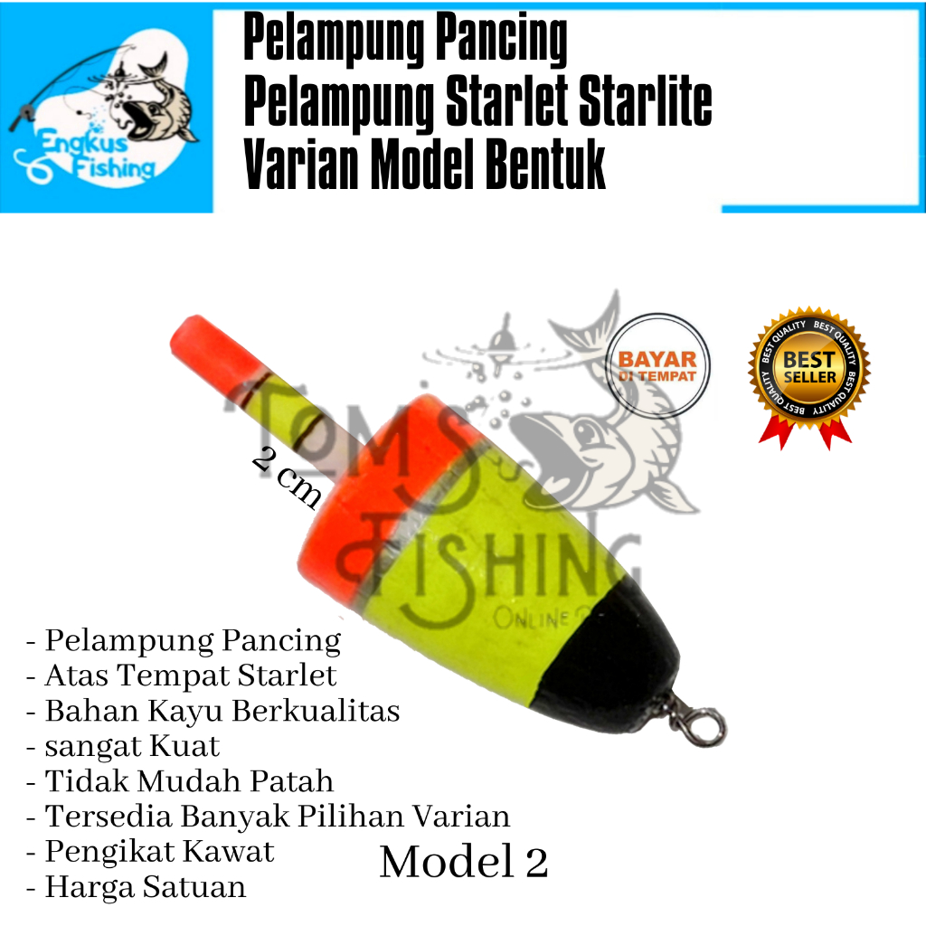 Pelampung Pumbul Pancing Starlite Kayu Pendek / Panjang Varian Model Bentuk Murah - Engkus Fishing