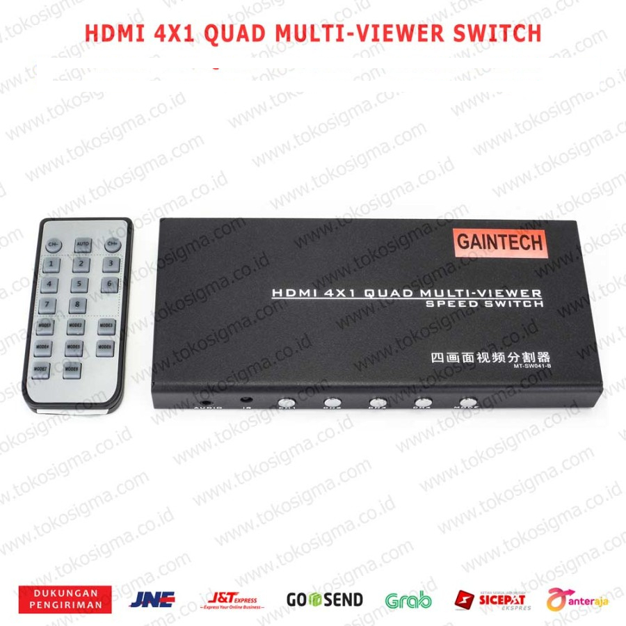 HDMI 4X1 QUAD SCREEN MULTI VIEWER SPEED SWITCH SWITCHER 4 VIEW 1 LAYAR