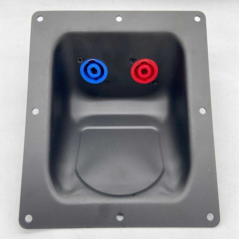 2pcs Plat Spikon Speaker Cekung Besi Besar+Panel Terminal Speakon