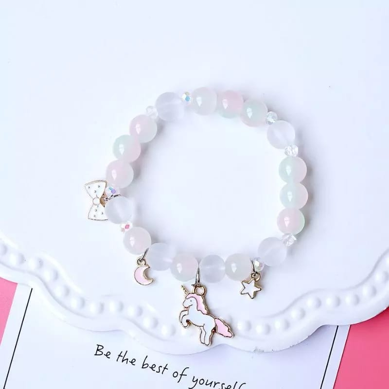 Gelang Pearl Anak Premium Melody Pink Unicorn Cewek Cinnamoroll