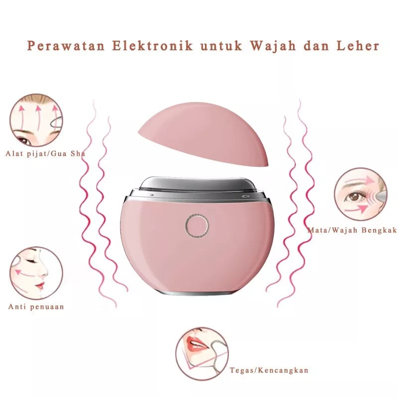 Gua Sha 4in1 EMS LED Face Massager Alat Pijat Wajah Perawatan Kulit Anti Aging Anti Smile Line Facial Massage Setrika Wajah Double chin kolagen