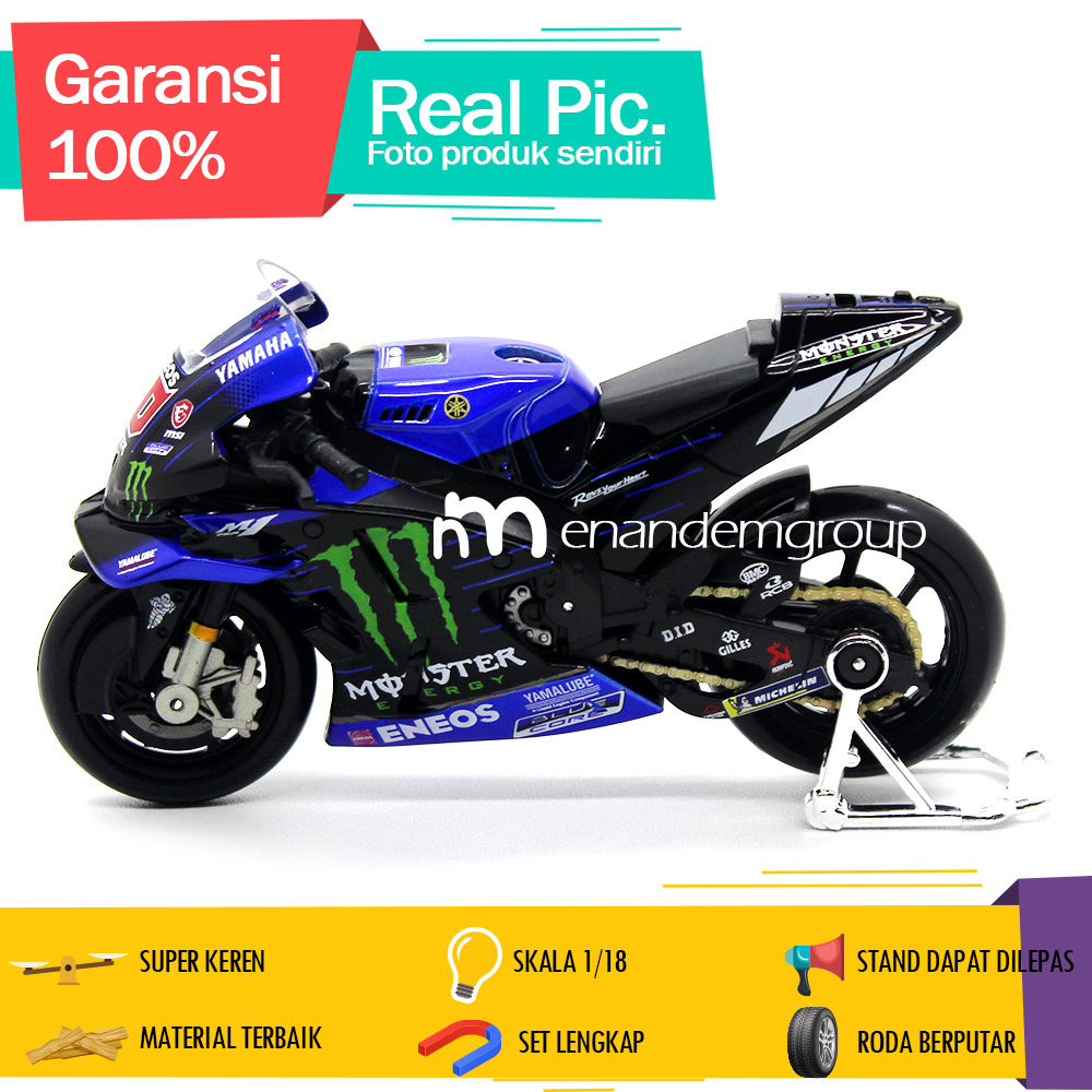Maisto Die Cast Miniatur Motor Moto GP Yamaha Fabio Quartararo 20 - Fabio