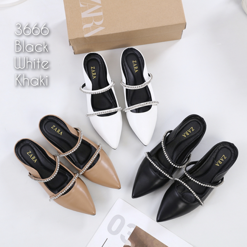Sandal wanita Mules Cantik import Heels 2cm kode 3666