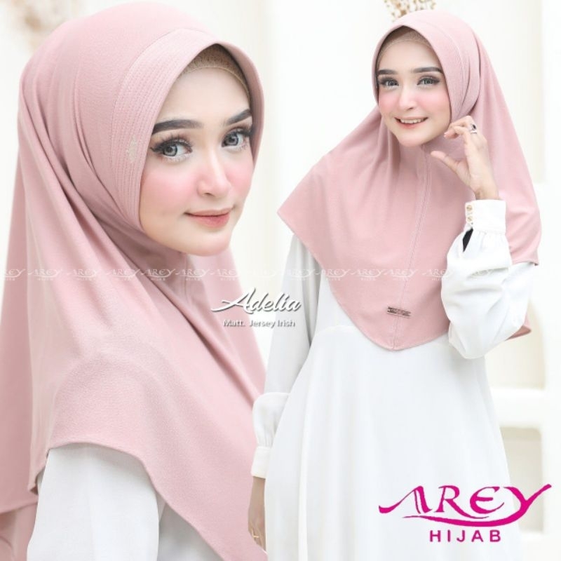 (Original Arey) ADELIA •jilbab instan jersey irish•hijab instan pet polos