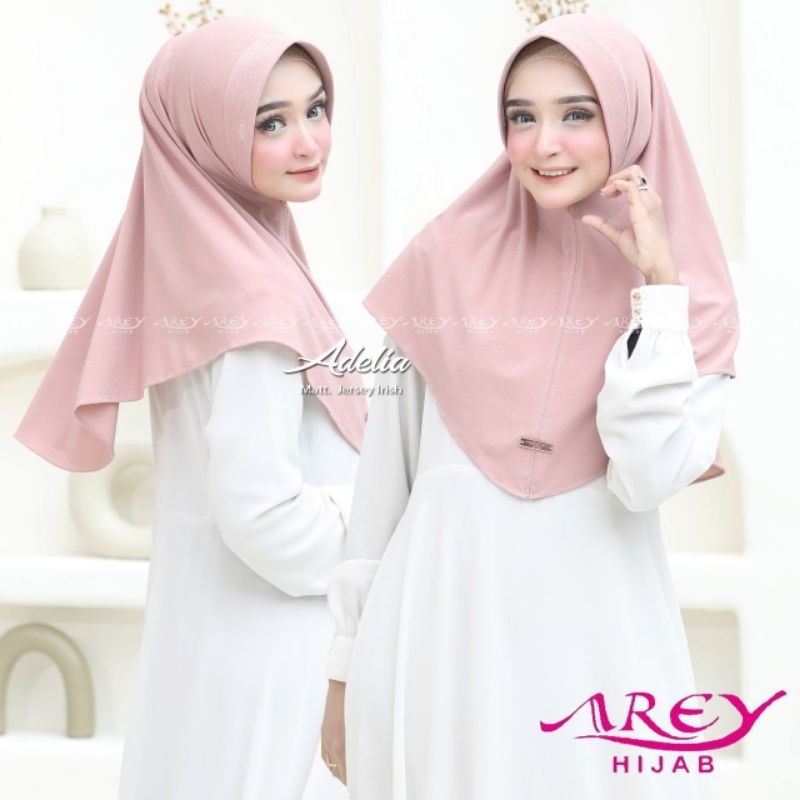 (Original Arey) ADELIA •jilbab instan jersey irish•hijab instan pet polos