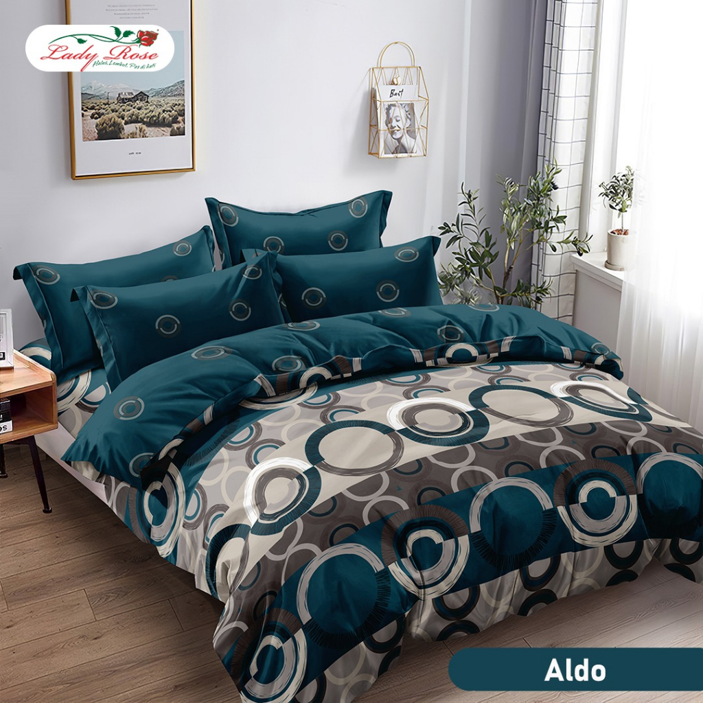 Lady Rose - Bed Cover EXTRA KING TINGGI 30CM  (200x200) T30 Terlaris Motif Aldo