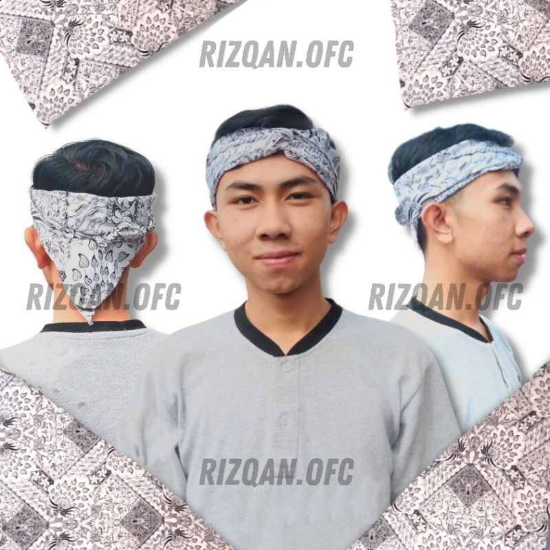 Slayer Ikat Segitiga Ikat Batik Iket Batik Ikat Kepala Iket Sunda Batik Putih Pria Syal Bandana Pria