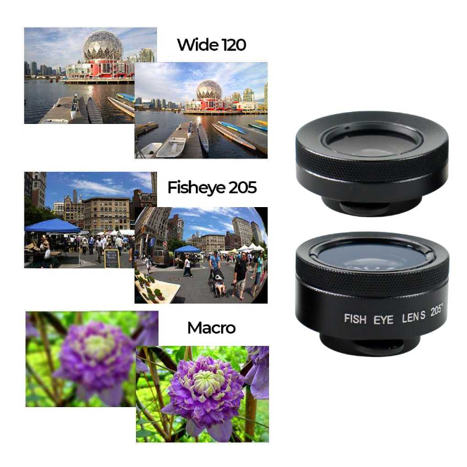 4 in 1 Lensa Smartphone Telephoto Wide Macro Fisheye Port Tripod Mini Universal Handphone Perlengkapan Foto