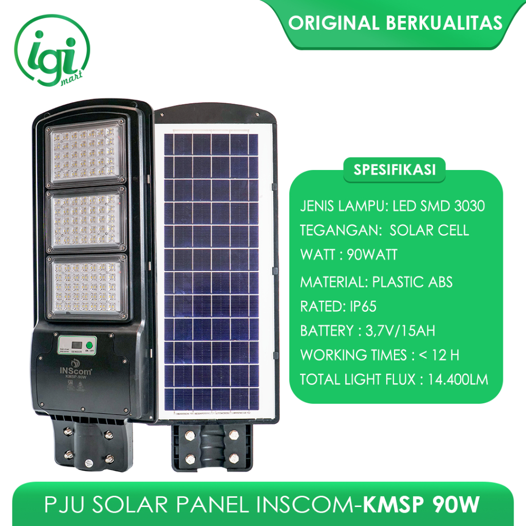 LAMPU JALAN PJU LED 90 WATT SOLAR STREET LIGHT 90W TENAGA PANEL SURYA