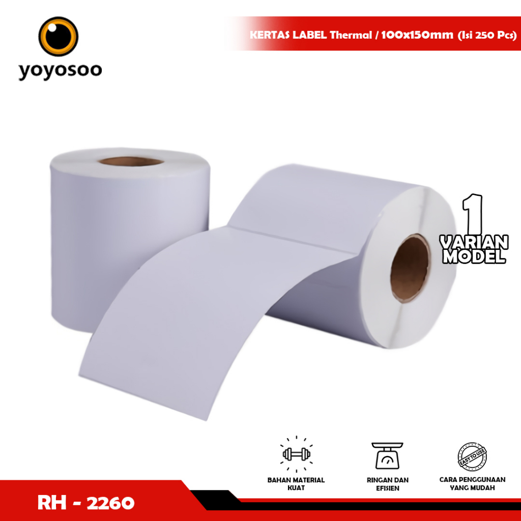 KERTAS LABEL Sticker Barcode Thermal / 100x150mm (ISI 250 PCS)-yoyosoo