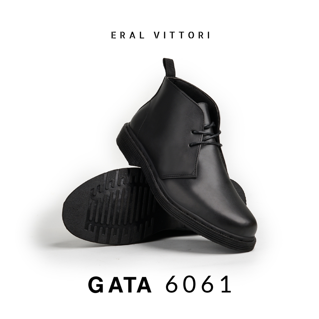 Eral Vittori - Gata 6061 Sepatu Pria Model Docmart Semi Boots Hitam