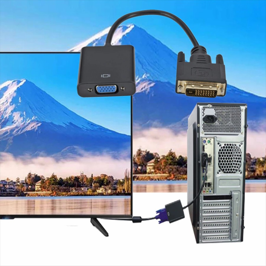 KABEL KONVERTER AKTIF DVI-D pin 24+1 M TO monitor VGA F