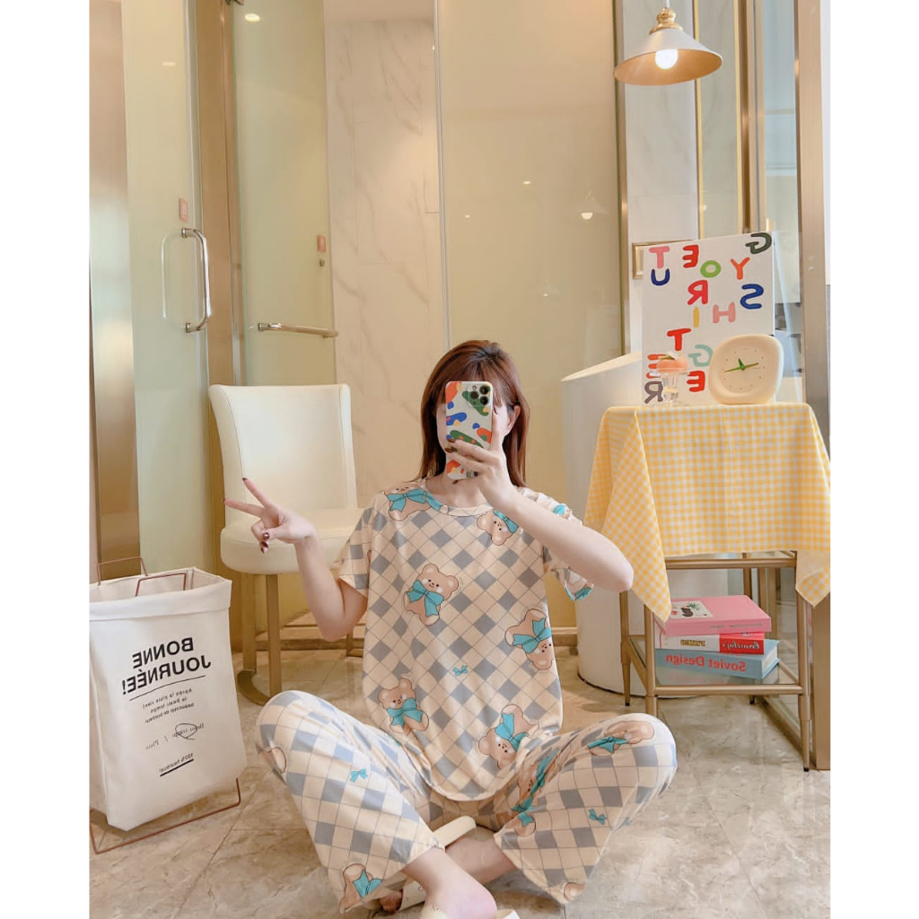 KAWAI BAJU TIDUR PIYAMA SETELAN CP SIZE L-XL MURAH IMPORT