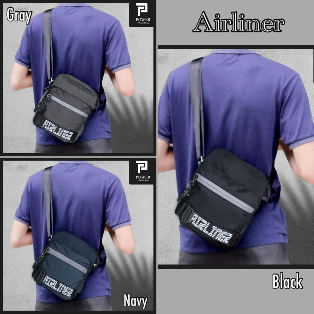 Tas Selempang Pria AIRLINER Sling bag USB Portable Import Tas ABG Pria Waterproof Tas Pria Anti Air