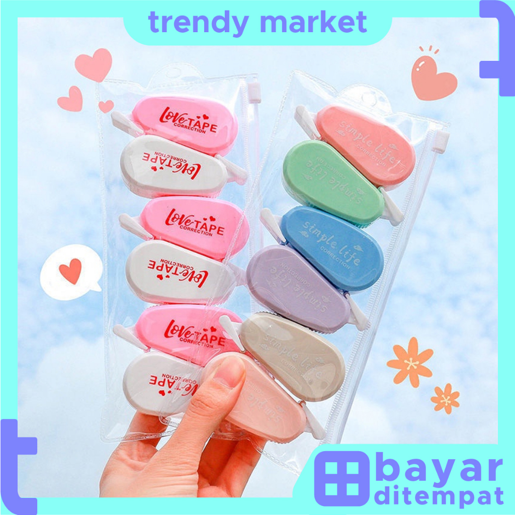 

Tape 6in1 / Penghapus Tip Ex Kertas 6in1 / Pita Koreksi Tip-eX Roll Correction Tidak Mudah Terputus STY14