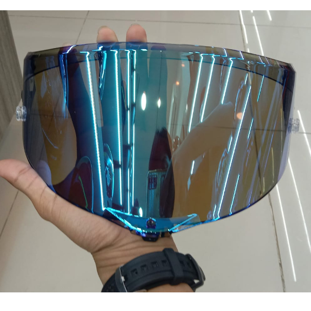 Kaca Motor Helm AGV Pista / Corsa Mirror Light Blue Aftermarket