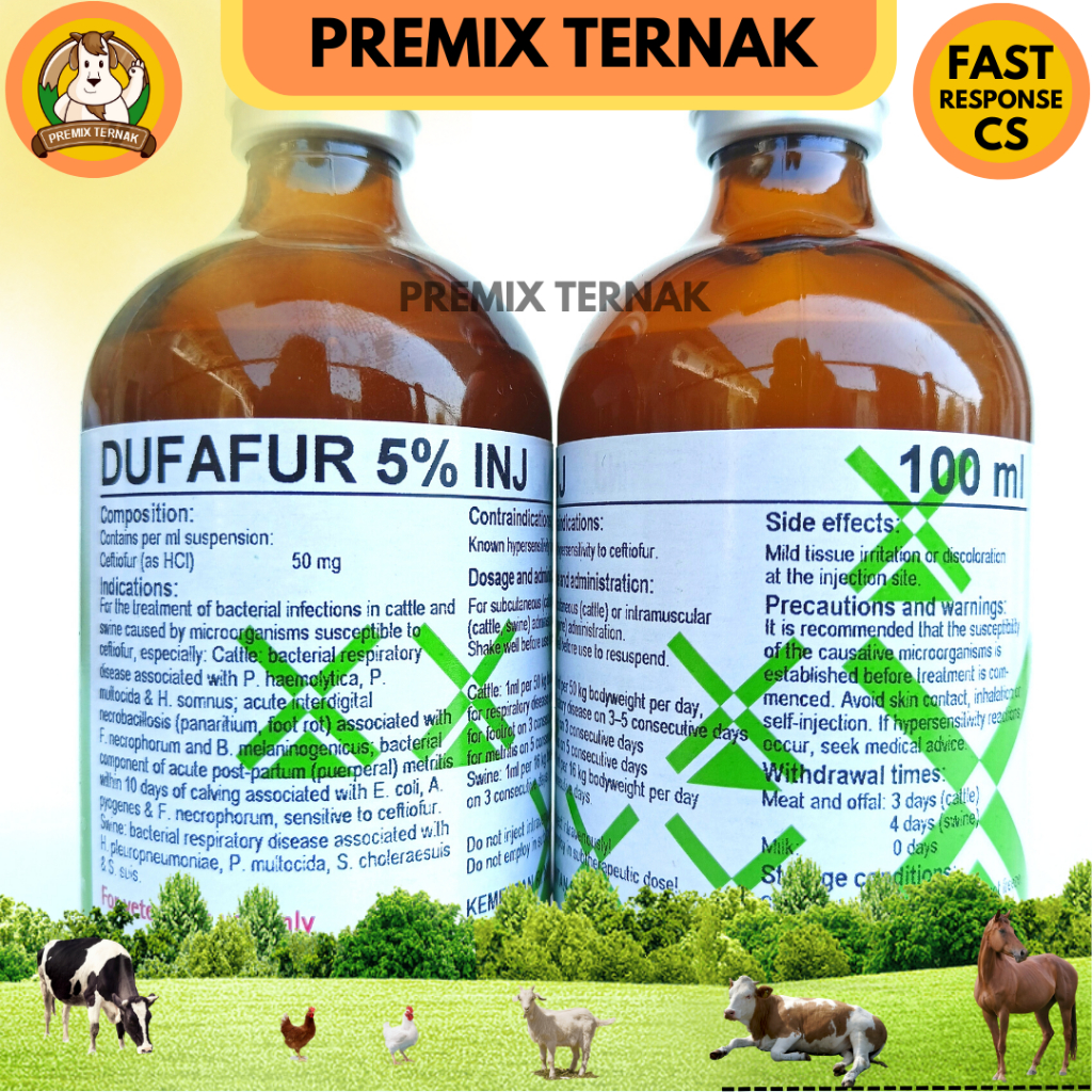 DUFAFUR 5% INJ (CEFTIOUFUR) 100 ML - MIRIP CEFTIONEL