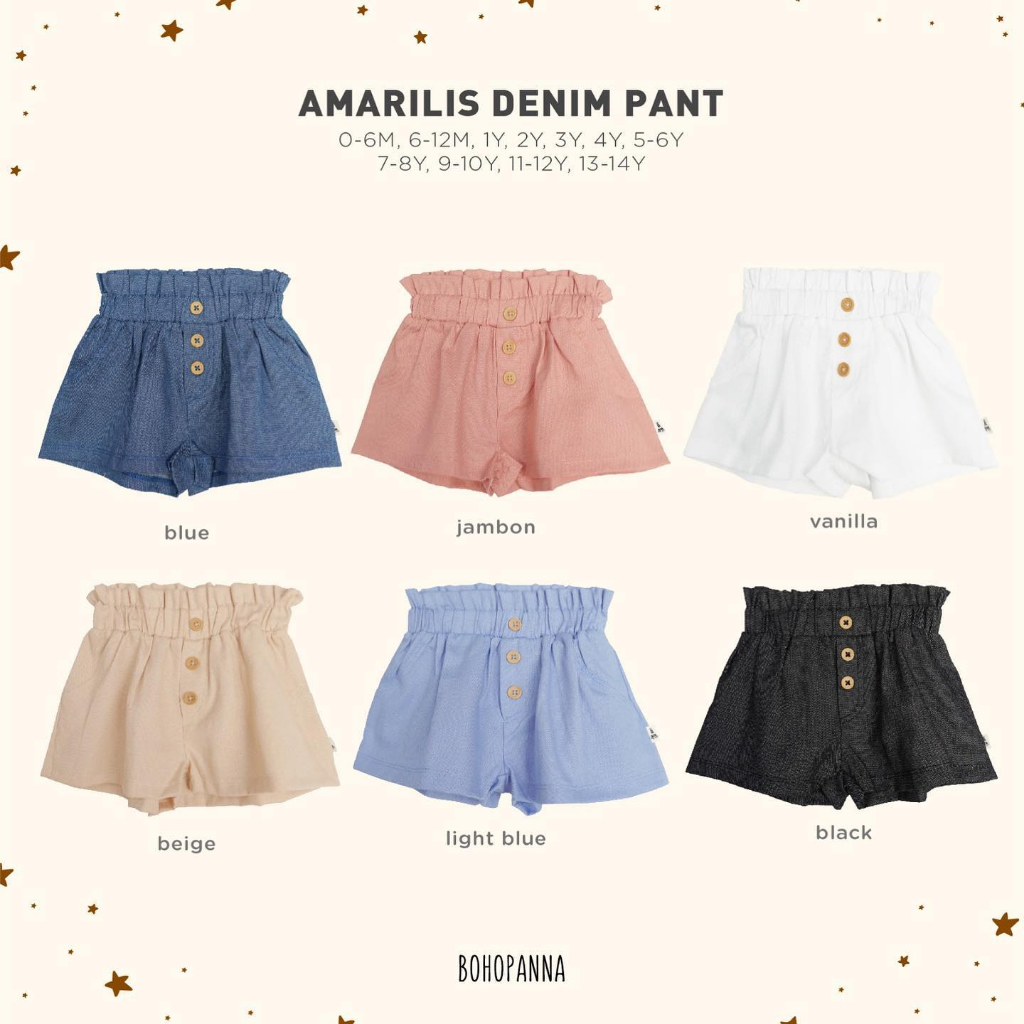 BOHOPANNA |BOHOPANNA AMARILIS DENIM PANT | CELANA ANAK