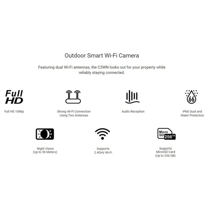 EZVIZ HUSKY C3WN Outdoor Full HD IP Camera CCTV WiFi WATERPROOF 1080P 2MP