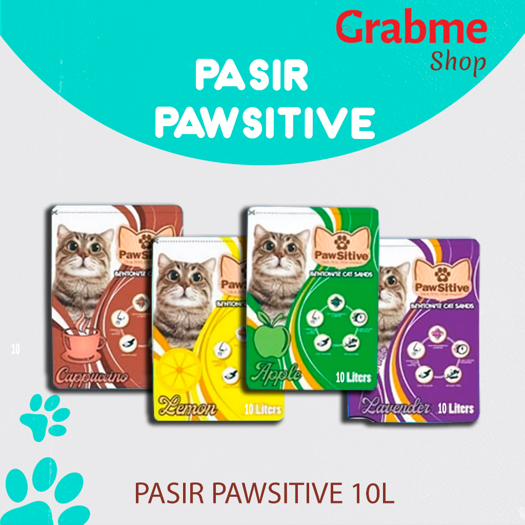 PAWSITIVE 10L Pasir kucing gumpal wangi  ( GRAB GOSEND )