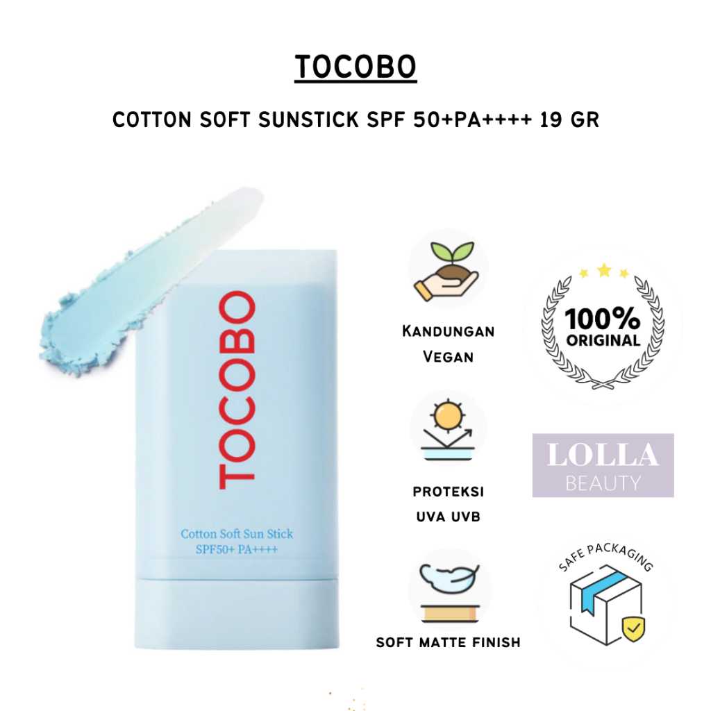 ( PROMO 7.7 ) TOCOBO - Cotton Soft Sun Stick SPF 50+PA++++ 19 gr