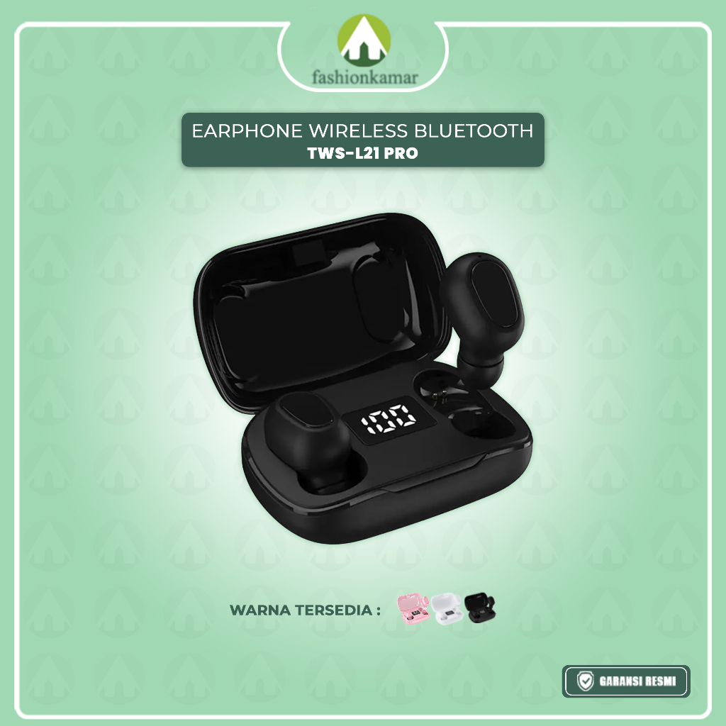 Earphone TWS-L21 PRO Wireless Bluetooth untuk Android &amp; iPhone Versi Bluetooth 5.0
