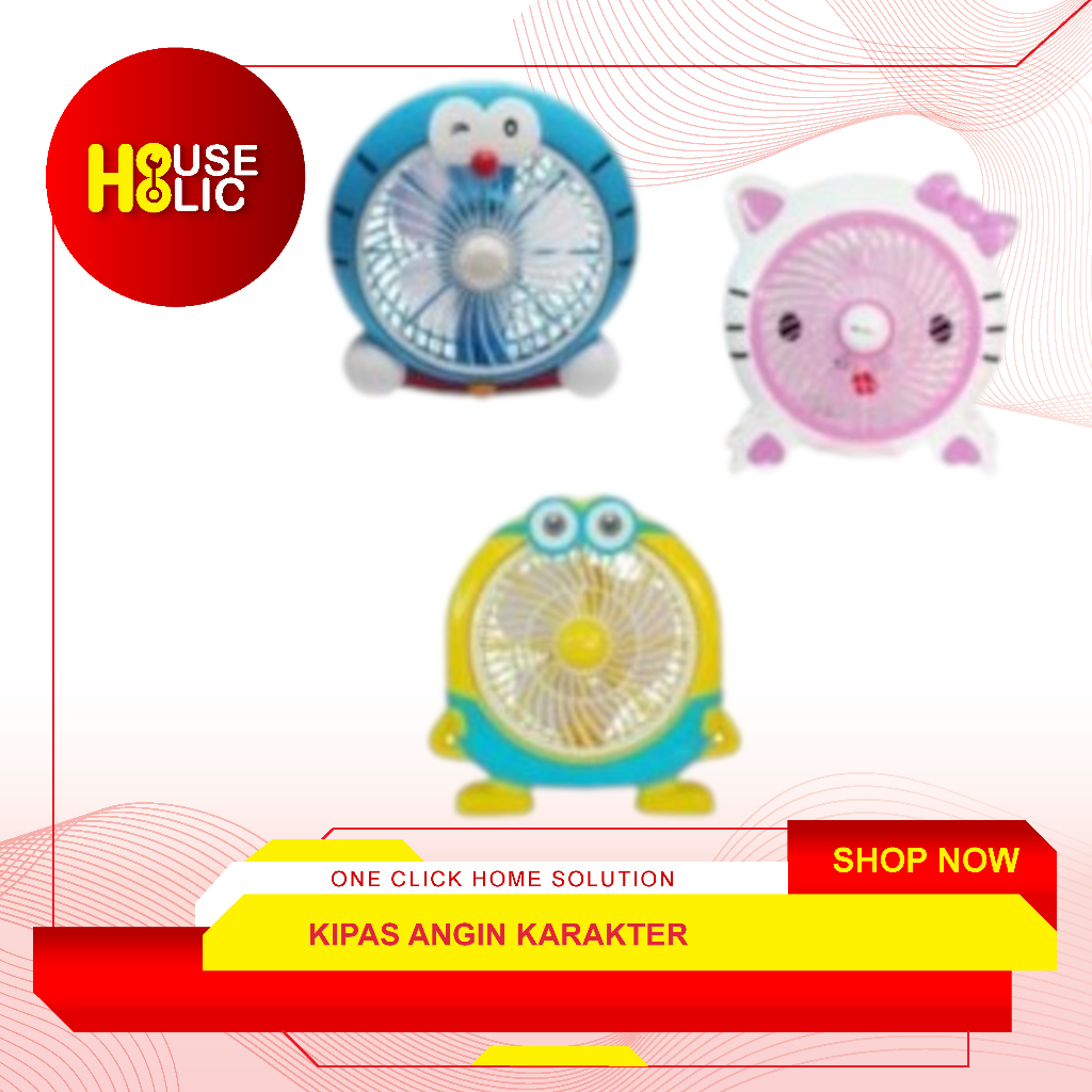 Kipas Angin Karakter Doraemon Minion Hello Kitty Kipas Duduk Desk Fan