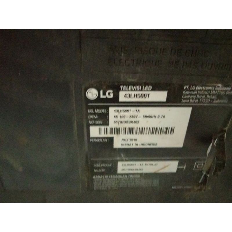 mainboard tcon Psu LG 43LH500T