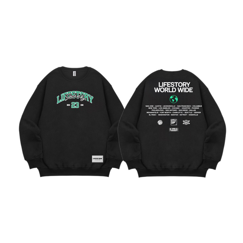 Lifestory crewneck pria wanita free gantungan