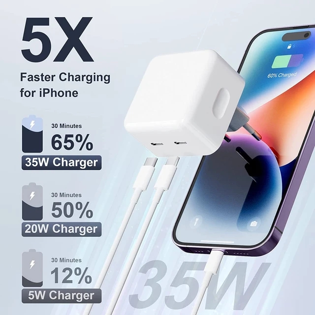 Travel Charger Iph 35Watt Usb To Lightning Dual Port