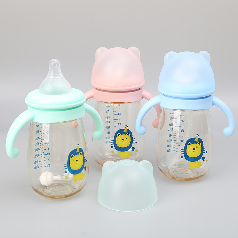 Botol Susu Leher Lebar 300ml Bahan PPSU Termasuk Dot Susu 6+ Bulan