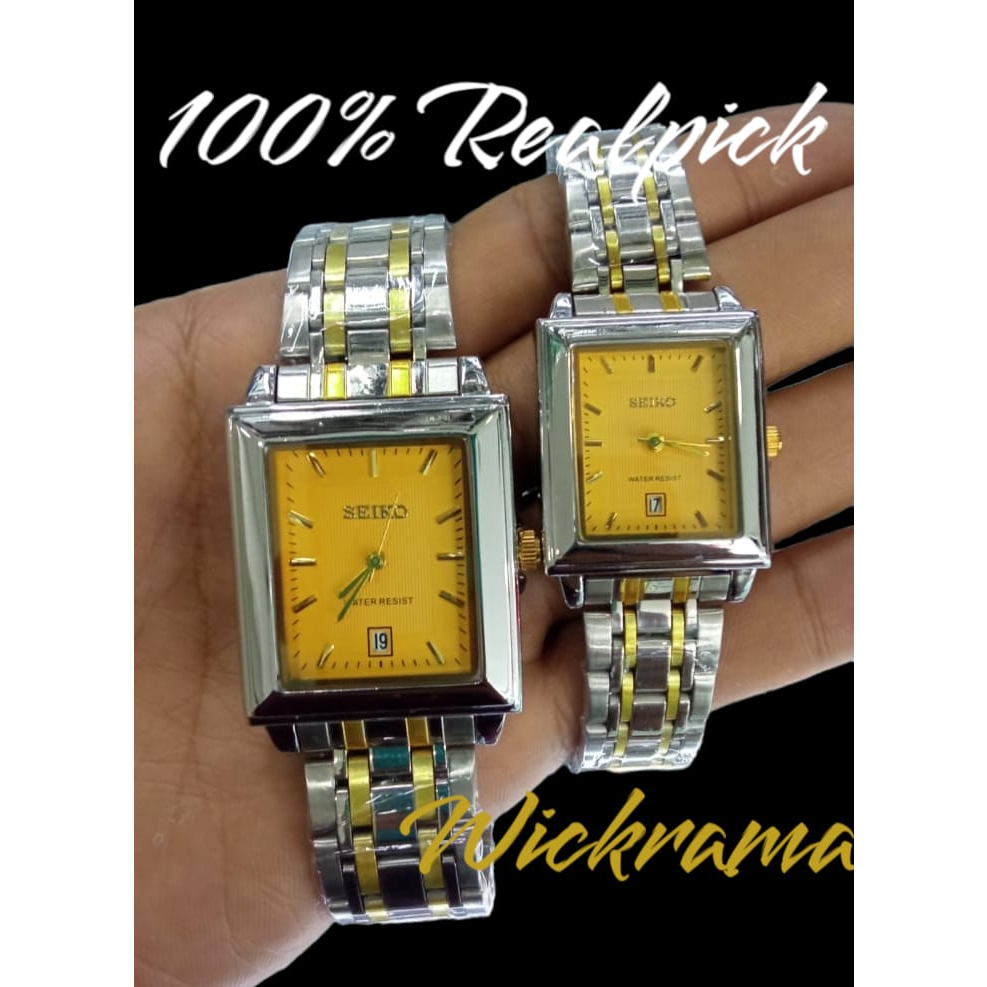 COD!! JAM TANGAN COUPLE TERLARIS /JAM TANGAN RANTAI PREMIUM SK SEGI FREE BOK TERMURAH