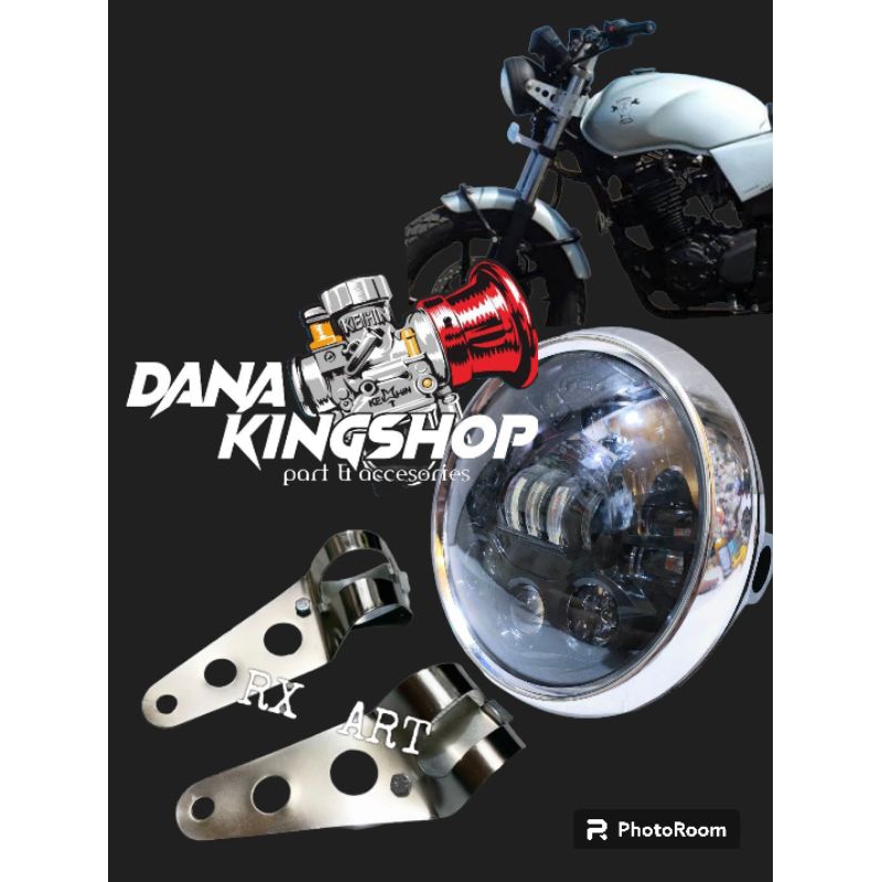 lampu depan rxking new bulat led set brereket pnp rx king bison vixion thunder scorpio