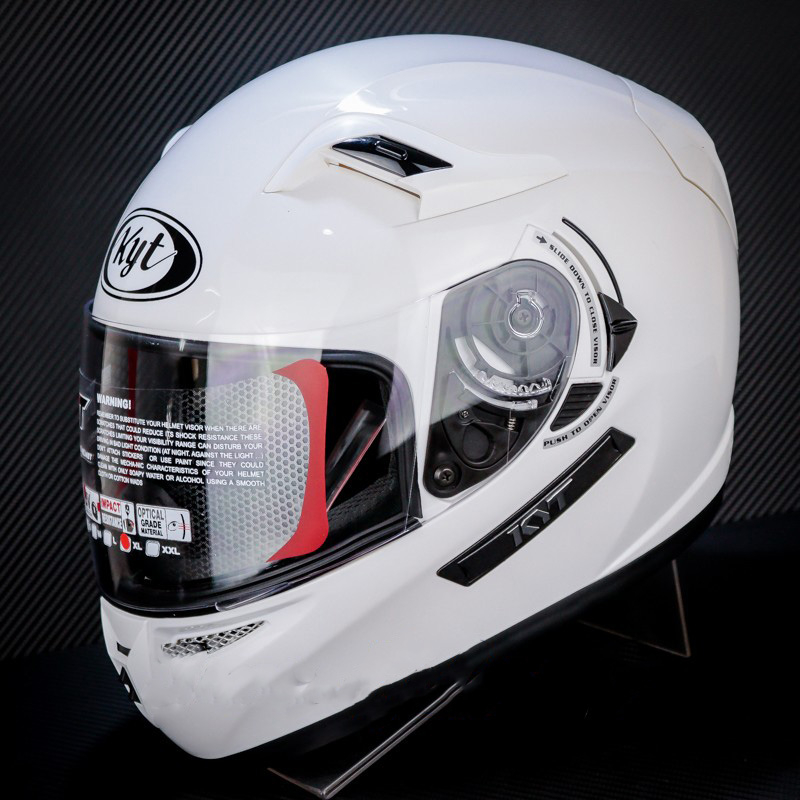 HELM KYT K2 RIDER SOLID WHITE - DOUBLE VISOR