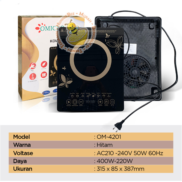 Kompor LIstrik Induksi Touch Screen Low Watt OMICKO OM-4201