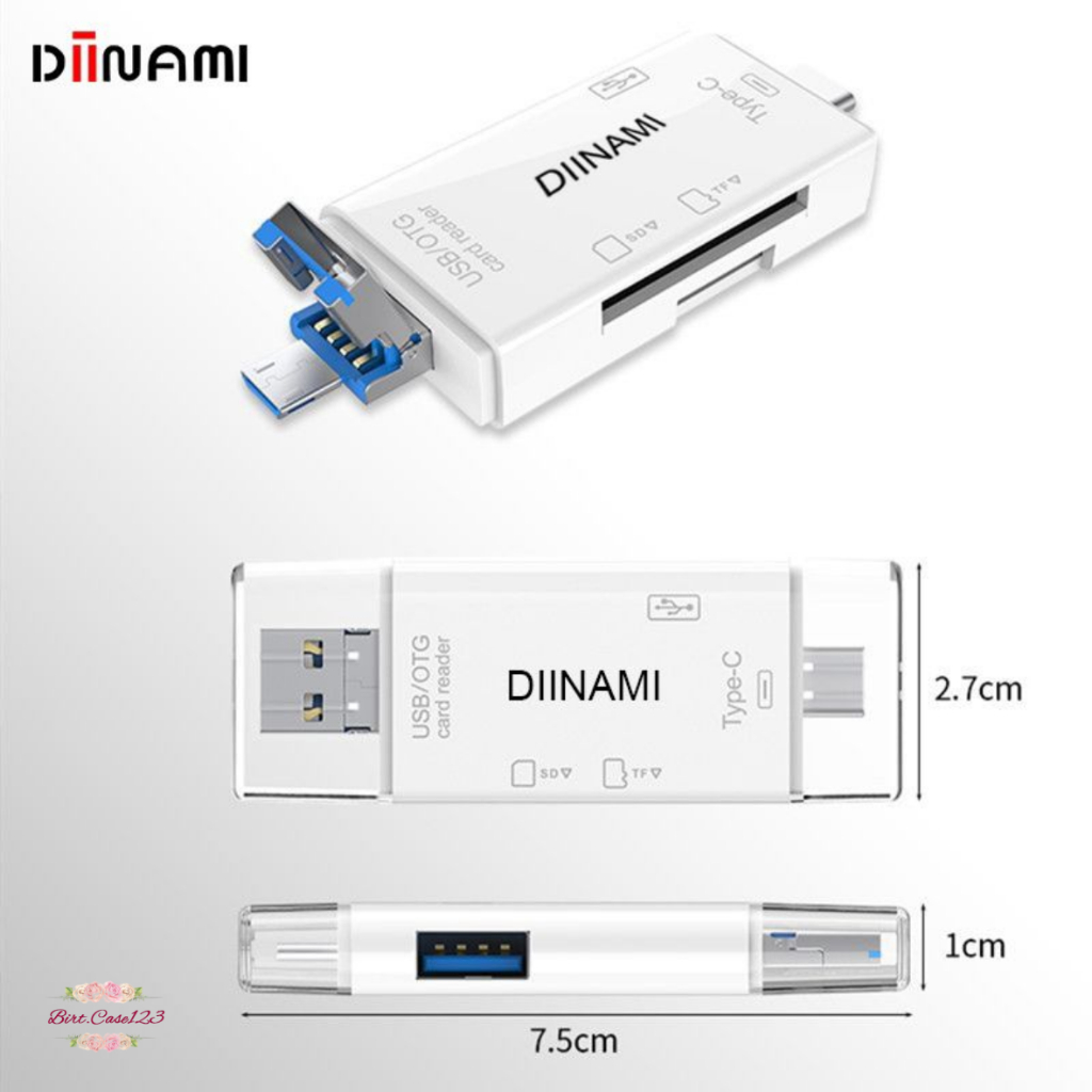 DIINAMI High Speed 6 in 1 OTG Card Reader USB 3.0 SD TF Micro SD Card Reader Type C Micro OTG Card Reader BC8103