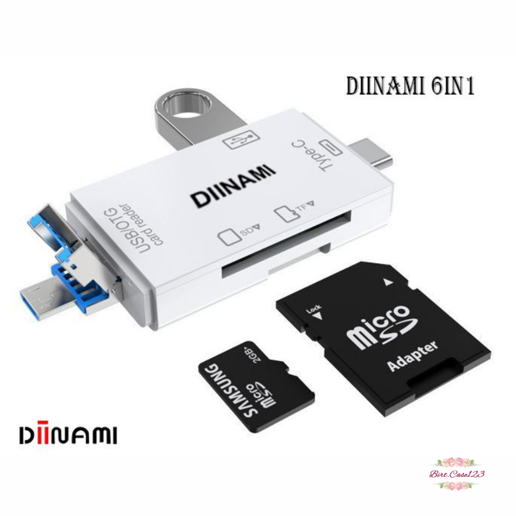 DIINAMI High Speed 6 in 1 OTG Card Reader USB 3.0 SD TF Micro SD Card Reader Type C Micro OTG Card Reader BC8103