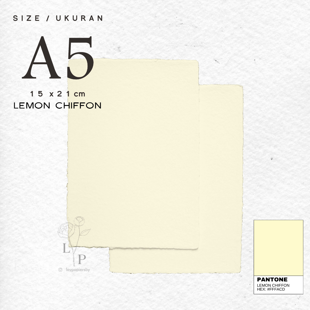 

Kertas Daur Ulang / Handmade Paper / Recycle Paper - Lemon Chiffon